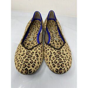 Rothy's Round Toe Spotted Leopard Cheetah Animal Print Ballet Flats Women's Sz 9